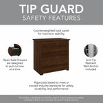 Bush Business Furniture Cabot 60W LShaped Corner Desk With Hutch Lateral File Cabinet And 5Shelf Bookcase Modern Walnut Standard Delivery