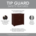 Bush Business Furniture Cabot 60W LShaped Corner Desk With Hutch Lateral File And 5Shelf Bookcase Harvest Cherry Standard Delivery