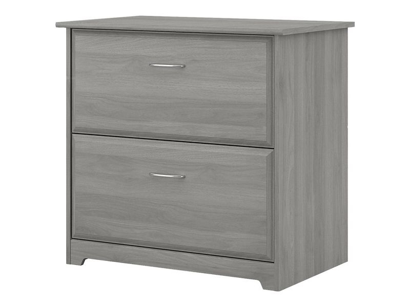 Bush Business Furniture Cabot 60W LShaped Corner Desk With Hutch Lateral File Cabinet And 5Shelf Bookcase Modern Gray Standard Delivery