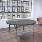 Dorel Zown Commercial Round Blow Mold Fold Table  Round Top  4 Legs  750 lb Capacity  60 Table Top Diameter  60535SGY1E