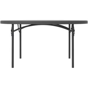 Dorel Zown Commercial Round Blow Mold Fold Table - Round Top - 4 Legs - 750 lb Capacity - 60" Table Top Diameter - 60535SGY1E