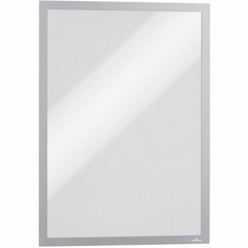 DURABLE DURAFRAME Sign Holders 12 x 18 Silver Set Of 2 Holders