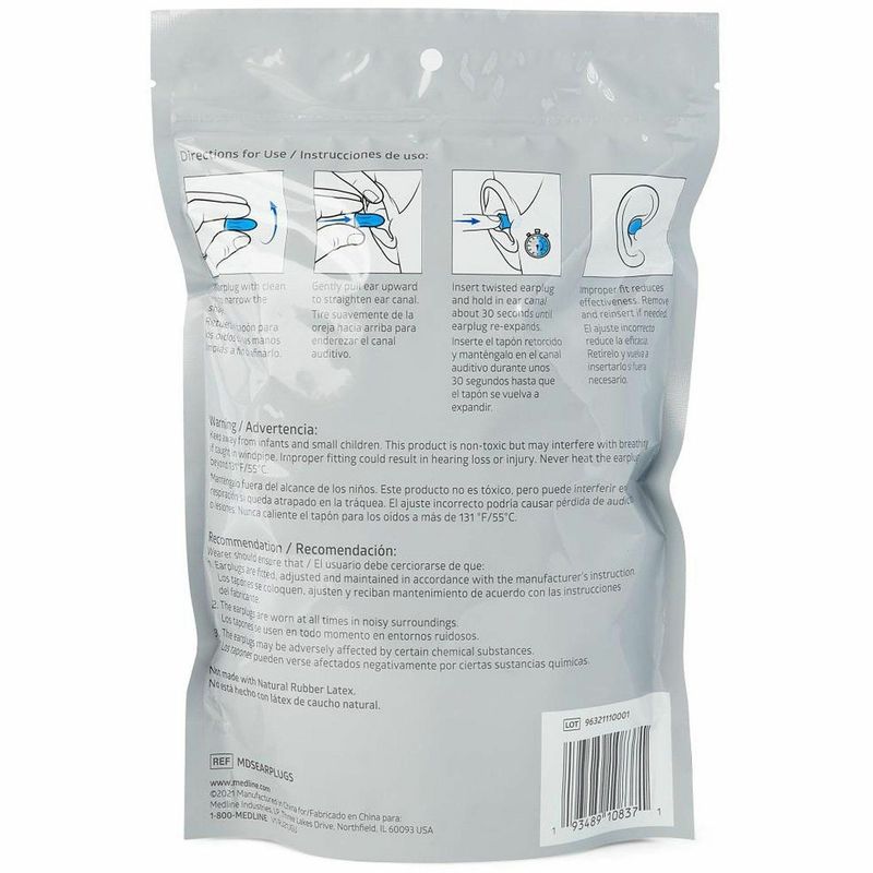 Medline Highfidelity Foam Earplugs  Recommended for Ear  35  Noise Reduction Rating Protection  Highfidelity Foam  Orange  50Bag  30Carton