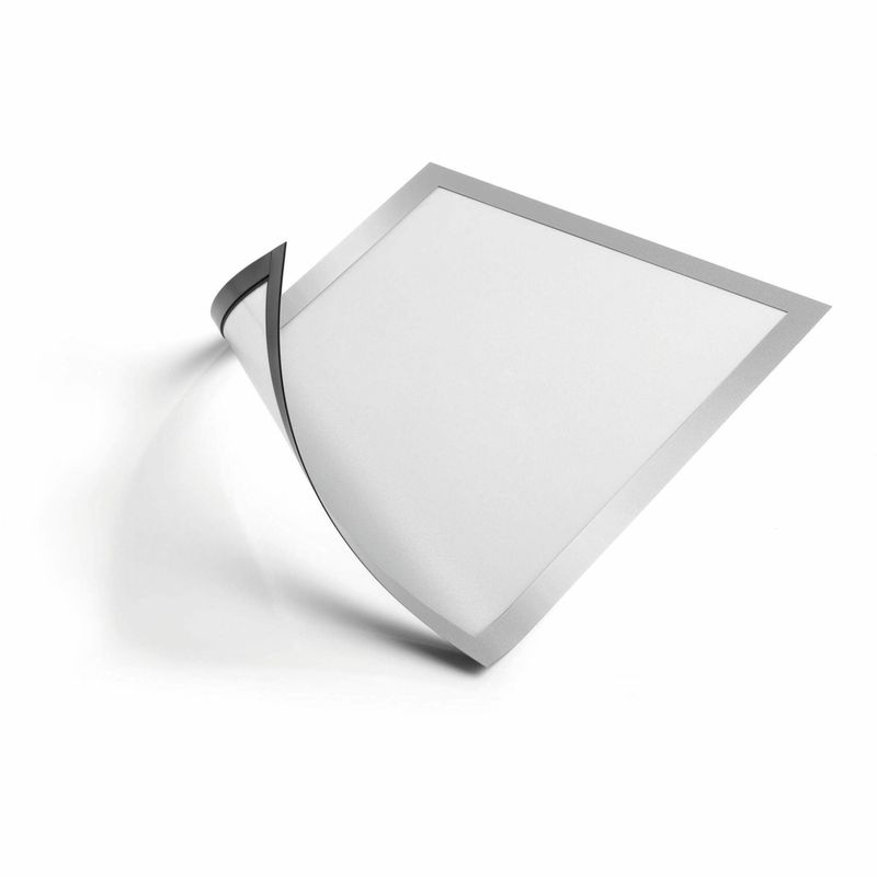 DURABLE DURAFRAME Magnetic Sign Holders 912 x 12 Silver Set Of 2 Holders