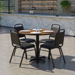 Flash Furniture Round Table With 4 Banquet Chairs 30 x 36 WalnutBlack