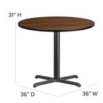 Flash Furniture Round Table With 4 Banquet Chairs 30 x 36 WalnutBlack